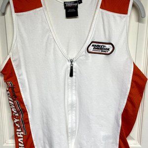 Harley Davidson Zip Up Sleeveless top L